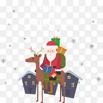 骑着驯鹿的圣诞老人