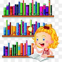 书架和小女孩