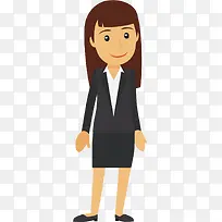 矢量图水彩微笑女士