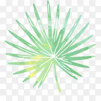 棕榈叶水彩画矢量图