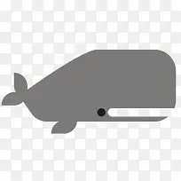 大头灰色矢量鲸鱼