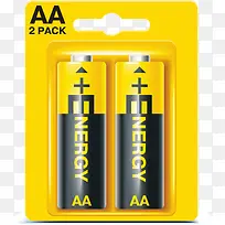黄色电池包装元素