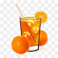 一杯冰橙汁