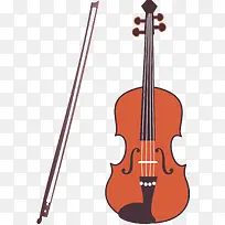 小提琴简笔画乐器矢量图