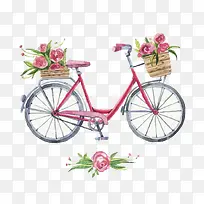 装满鲜花的单车