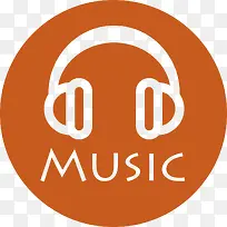 橙色音乐耳机logo
