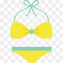 黄色夏日度假泳衣