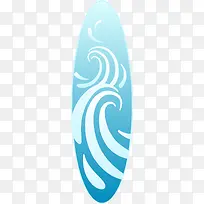 波浪样式的天蓝色冲浪板