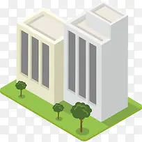 矢量手绘创意建筑物