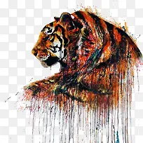 创意彩绘老虎