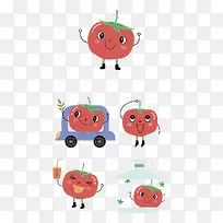 西红柿手绘系列创意插画