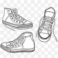 简单线条勾勒运动鞋矢量素材