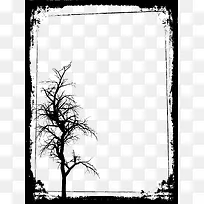 树木剪影边框