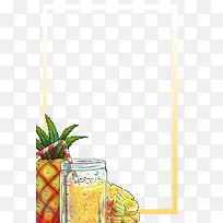 美味菠萝饮料饮品促销海报背景