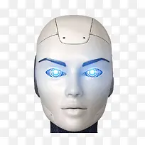散发出蓝光的机器人装饰PNG