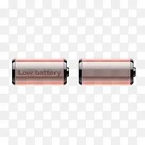 矢量卡通手绘红色电池电量