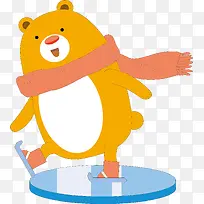滑冰的小熊矢量