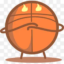 橙色卡通斗志篮球