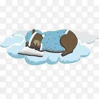 卡通世界睡眠日睡眠小熊