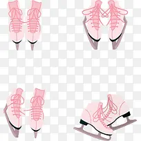矢量粉色滑冰鞋