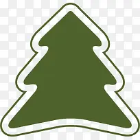 绿色卡通冬日圣诞树