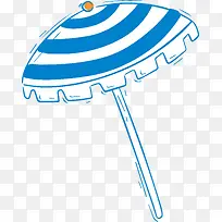 手绘蓝色卡通遮阳伞