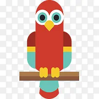 红色扁平化鹦鹉