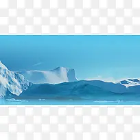 白色雪山冰山海报背景