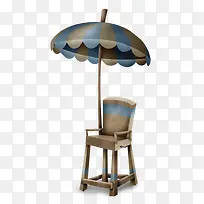 卡通夏威夷遮阳伞椅子