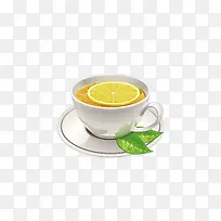 矢量手绘柠檬绿茶