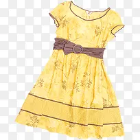 夏日连衣裙黄色印花效果
