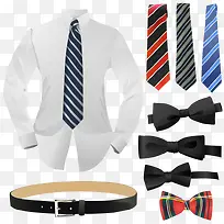 男士衬衫领带系列矢量素材