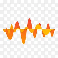 橙色扁平声波曲线PNG图片