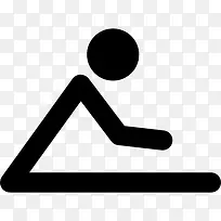 体操运动员在前屈曲姿势图标