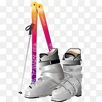 溜冰鞋和滑雪棍