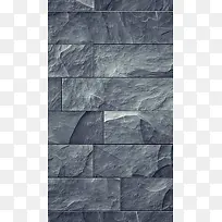 长方形灰色石块砖头海报背景