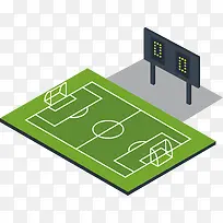 3D足球场地记分牌矢量素材
