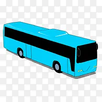 蓝色的公交车