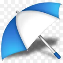 卡通蓝色白色相间雨伞