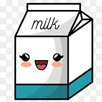 手绘卡通可爱牛奶盒