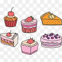 甜品店卡通蛋糕花纹