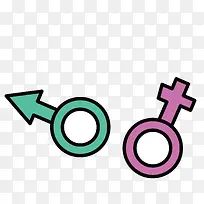 彩色表示男女符号