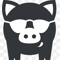 戴眼镜的猪头像