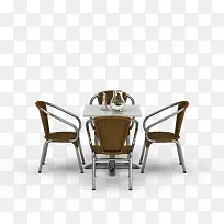 棕灰色欧式咖啡桌椅