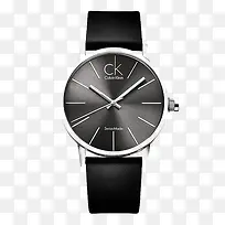 Calvin Klein黑色皮表带手表