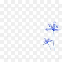 蓝色叠影花朵装饰