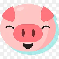 微笑的猪剪影