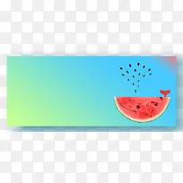 大暑卡通童趣蓝色banner