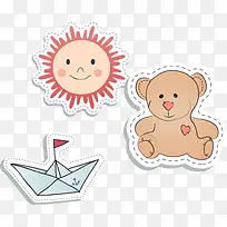 婴儿玩具熊太阳小船