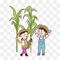掰玉米的孩子场景图